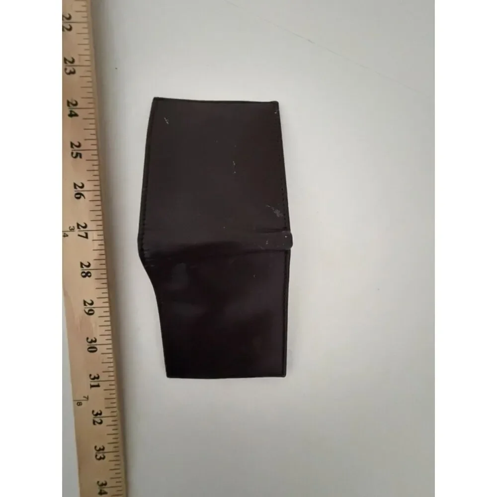 slim ID brown leather wallet